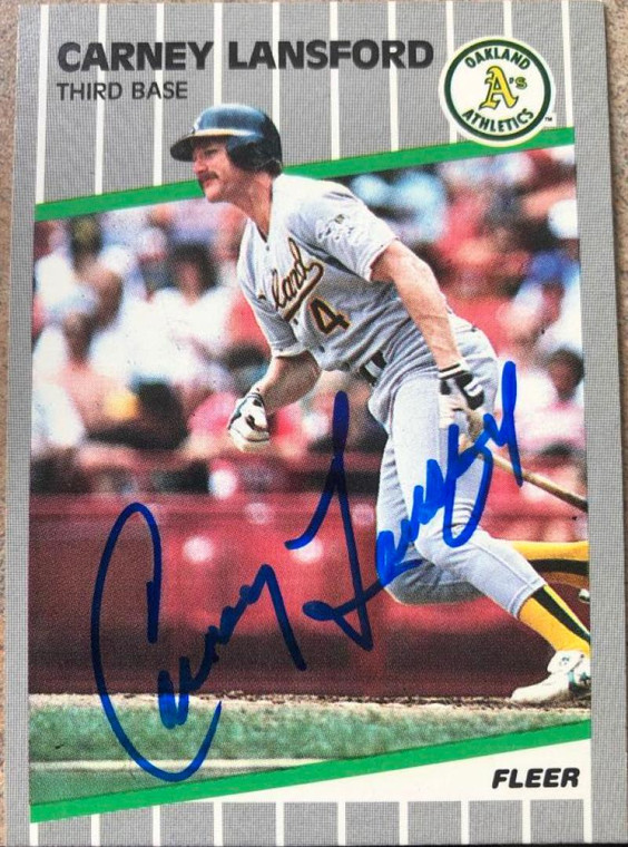 Carney Lansford Autographed 1989 Fleer #16