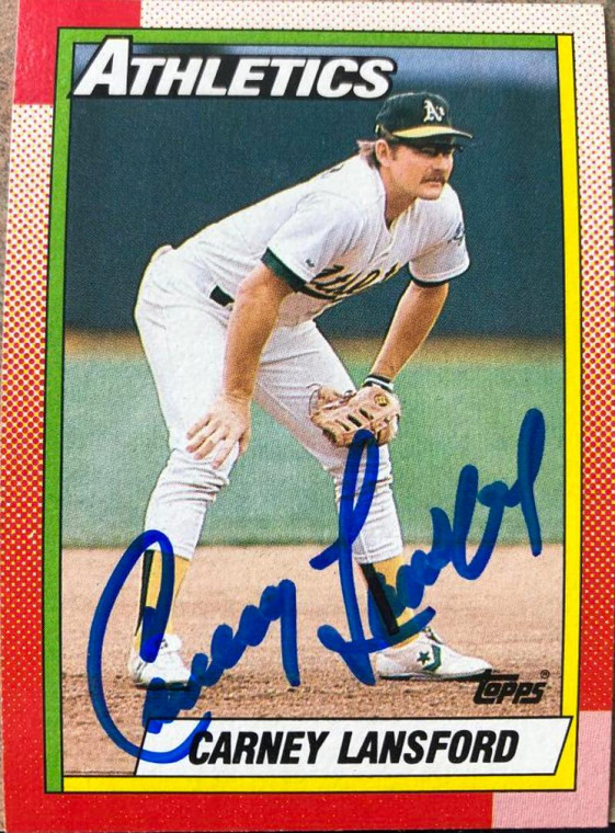 Carney Lansford Autographed 1990 Topps #316