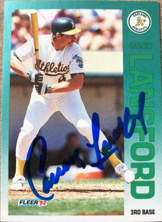 Carney Lansford Autographed 1992 Fleer #261