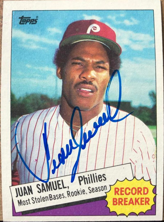Juan Samuel Autographed 1985 Topps #8
