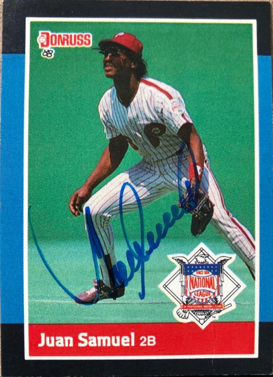 Juan Samuel Autographed 1988 Donruss All-Stars #55
