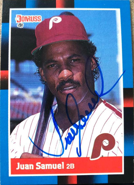 Juan Samuel Autographed 1988 Donruss #288