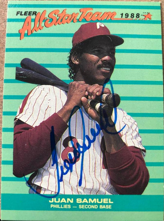 Juan Samuel Autographed 1988 Fleer All-Star Team #10