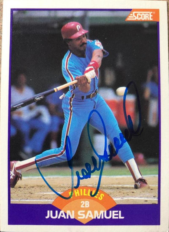 Juan Samuel Autographed 1989 Score #255