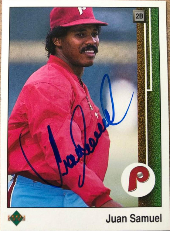Juan Samuel Autographed 1989 Upper Deck #336 Philadelphia Phillies Card
