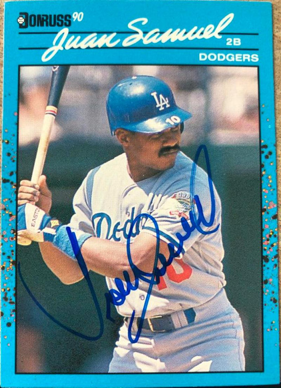 Juan Samuel Autographed 1990 Donruss Best of the NL #29