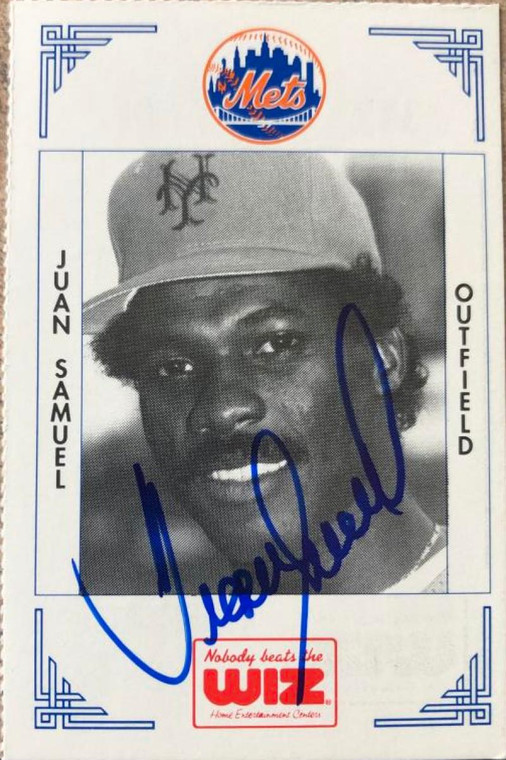 Juan Samuel Autographed 1991 Nobody Beats the Wiz New York Mets #342