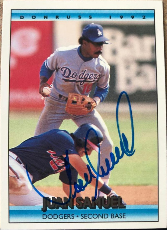 Juan Samuel Autographed 1992 Donruss #105 Los Angeles Dodgers Card