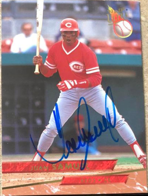 Juan Samuel Autographed 1993 Fleer Ultra #335 Cincinnati Reds Card