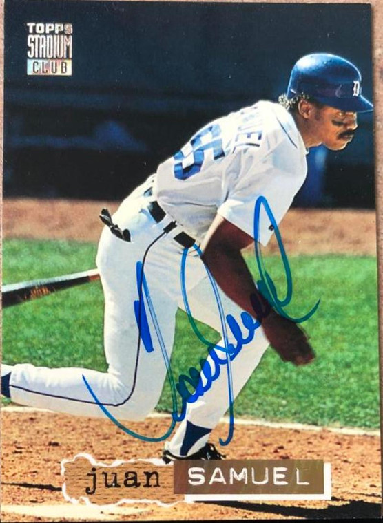 Juan Samuel Autographed 1994 Stadium Club Golden Rainbow #679 Detroit Tigers Card
