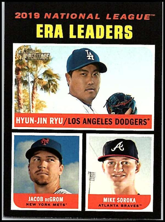 2020 Topps Heritage #68 Mike Soroka/Jacob deGrom/Hyun-Jin Ryu NM-MT Atlanta Braves/New York Mets/Los Angeles Dodgers 