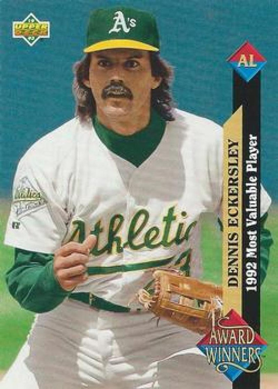 1993 Upper Deck #487 Dennis Eckersley AW VG Oakland Athletics 