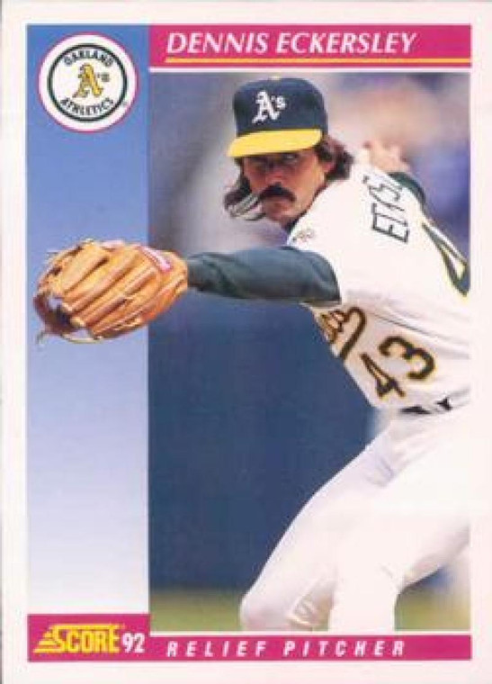 1992 Score #190 Dennis Eckersley VG  Oakland Athletics 