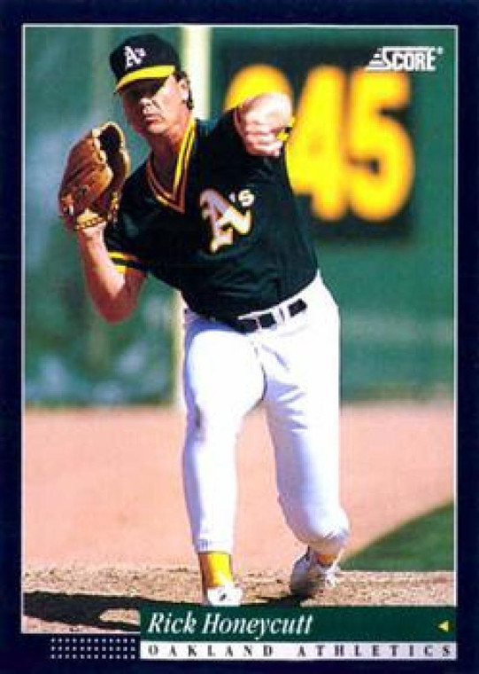 1994 Score #208 Rick Honeycutt VG Oakland Athletics 