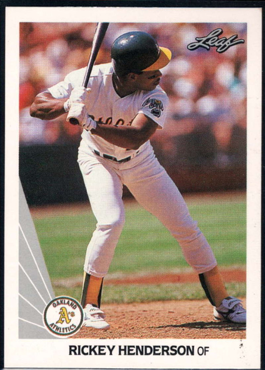 SOLD 26470 1990 Leaf #160 Rickey Henderson VG Oakland Athletics 