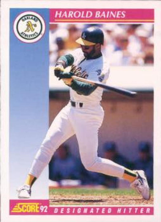 1992 Score #137 Harold Baines VG  Oakland Athletics 