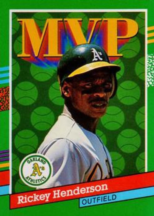 1991 Donruss #387 Rickey Henderson MVP VG Oakland Athletics 