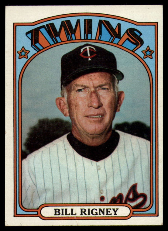 1972 Topps #389 Bill Rigney MG VG Minnesota Twins 