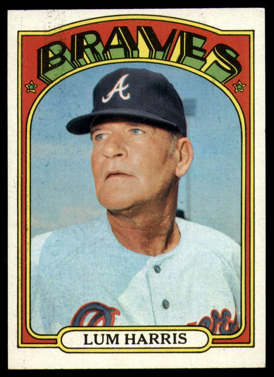 SOLD 90099 1972 Topps #484 Lum Harris MG VG Atlanta Braves 