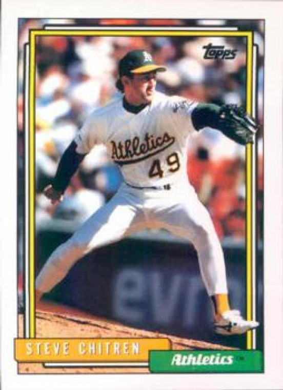 1992 Topps #379 Steve Chitren VG Oakland Athletics 