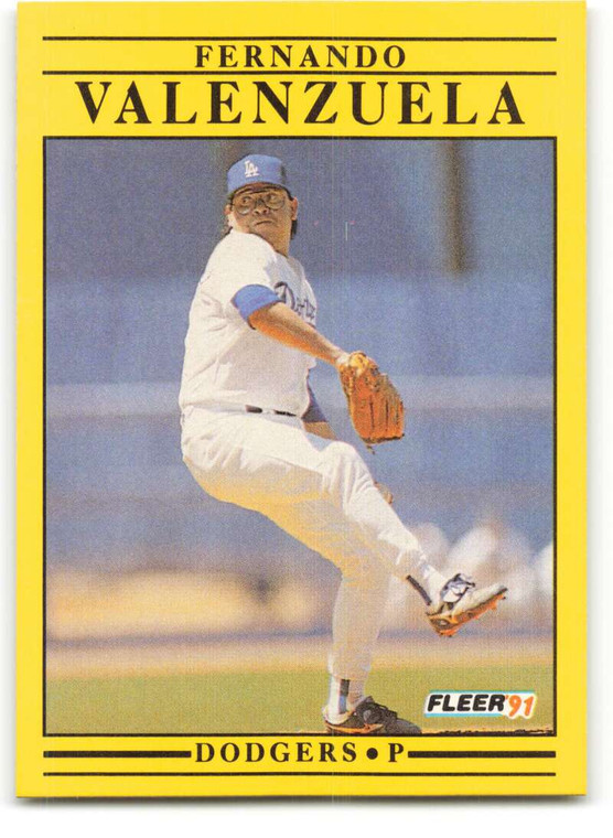 1991 Fleer #222 Fernando Valenzuela VG Los Angeles Dodgers 