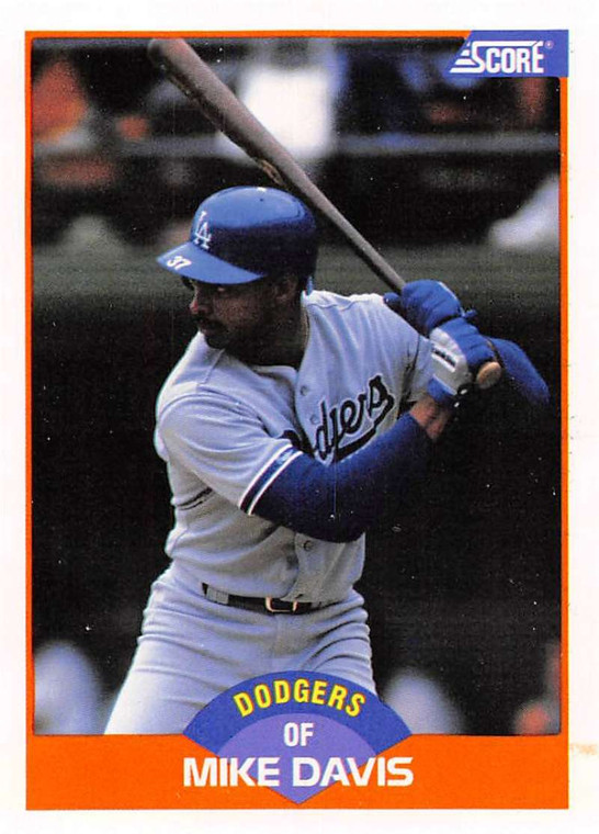 1989 Score #376 Mike Davis VG Los Angeles Dodgers 