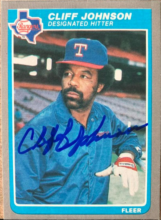 Cliff Johnson Autographed 1985 Fleer Update #U-61 Texas Rangers Card