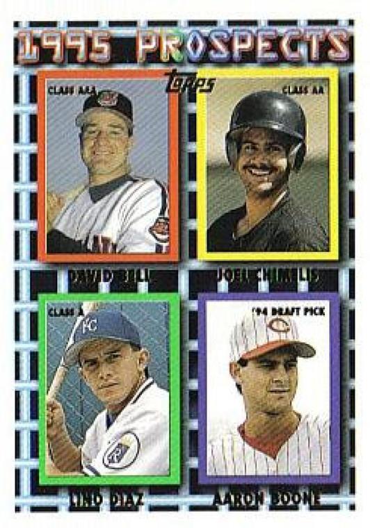 1995 Topps #581 David Bell/Joel Chimelis/Lino Diaz/Aaron Boone VG  RC Rookie Cleveland Indians/San Francisco Giants/Kans