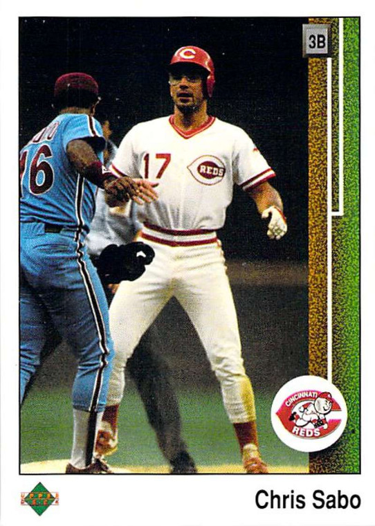 1989 Upper Deck #180 Chris Sabo VG RC Rookie Cincinnati Reds 
