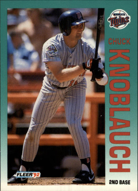 1992 Fleer #206 Chuck Knoblauch UER VG Minnesota Twins 