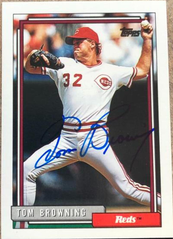 Tom Browning Autographed 1992 Topps #339