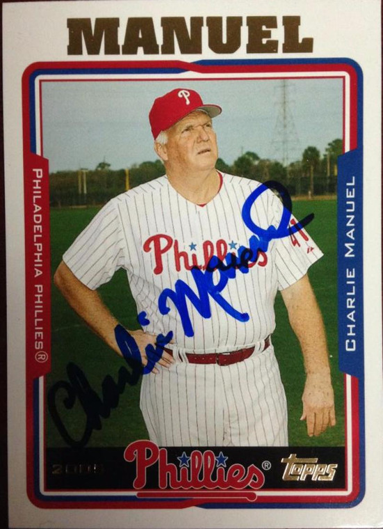 Charlie Manuel Autographed 2005 Topps Update #87