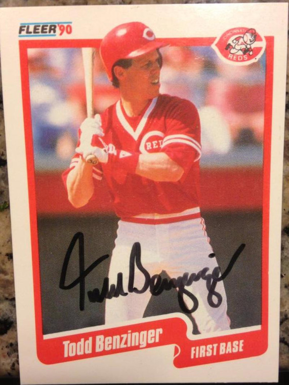 Todd Benzinger Autographed 1990 Fleer #413 Signed in Black 