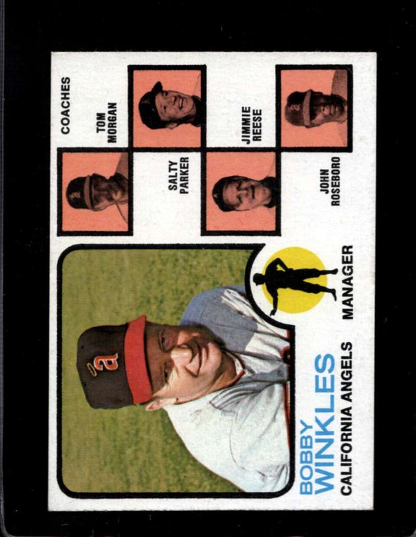 1973 Topps #421a Bobby Winkles MG VG California Angels 