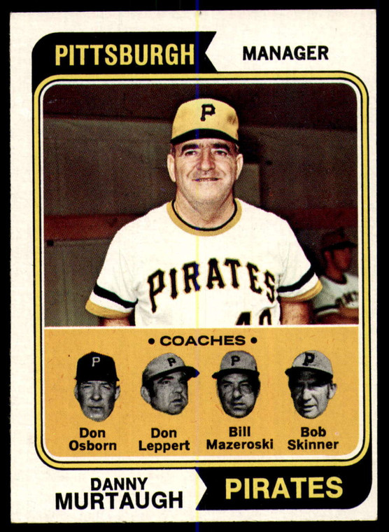 1974 Topps #489 Danny Murtaugh MG VG Pittsburgh Pirates 