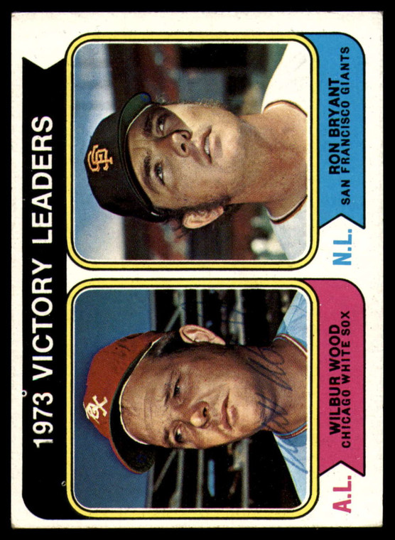 1974 Topps #205 Wilbur Wood/Ron Bryant LL Victory Leaders VG Chicago White Sox/San Francisco Giants 