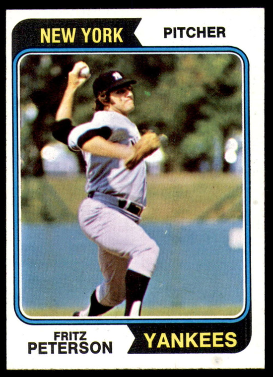 SOLD 98450 1974 Topps #229 Fritz Peterson VG New York Yankees 