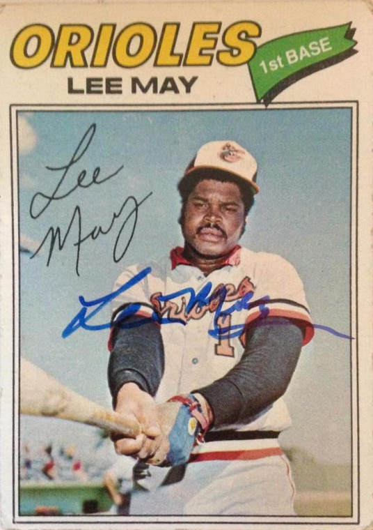 SOLD 2767 Lee May Autographed 1977 Topps #380