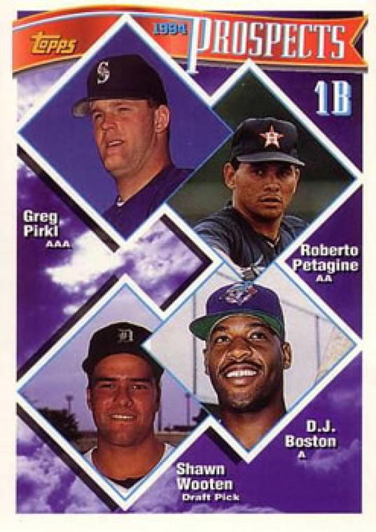 1994 Topps #448 Greg Pirkl/Roberto Petagine/D.J. Boston/Shawn Wooten VG RC Rookie Seattle Mariners/Houston Astros/Toront