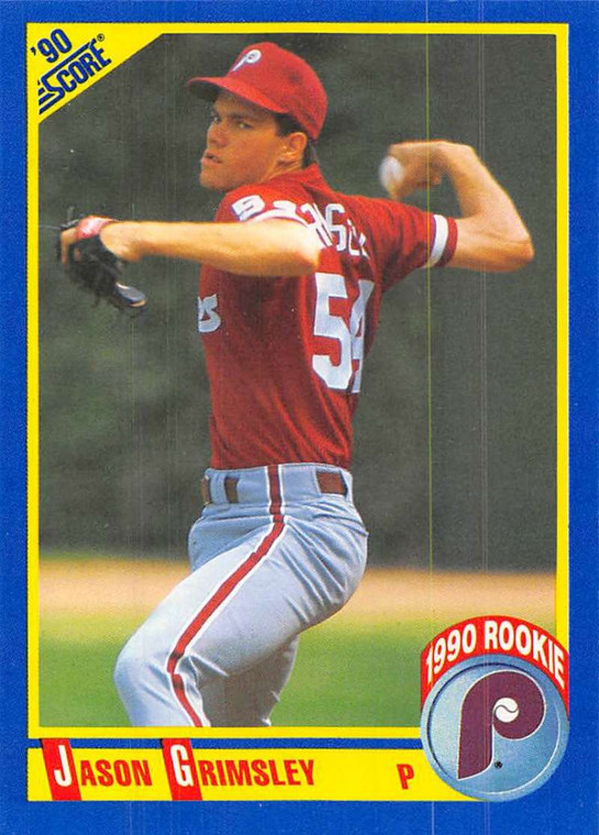 1990 Score #649 Jason Grimsley VG RC Rookie Philadelphia Phillies 