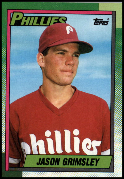 1990 Topps #493 Jason Grimsley VG RC Rookie Philadelphia Phillies 