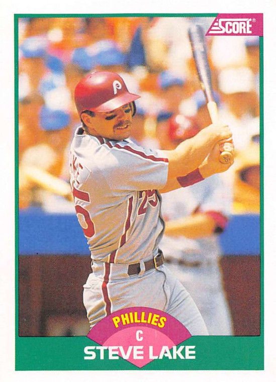 1989 Score Rookie/Traded #12T Steve Lake VG Philadelphia Phillies 