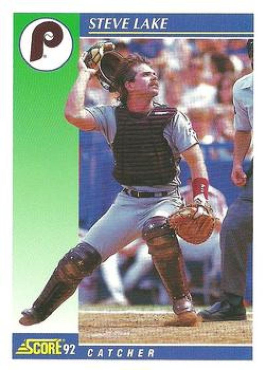 1992 Score #467 Steve Lake VG  Philadelphia Phillies 