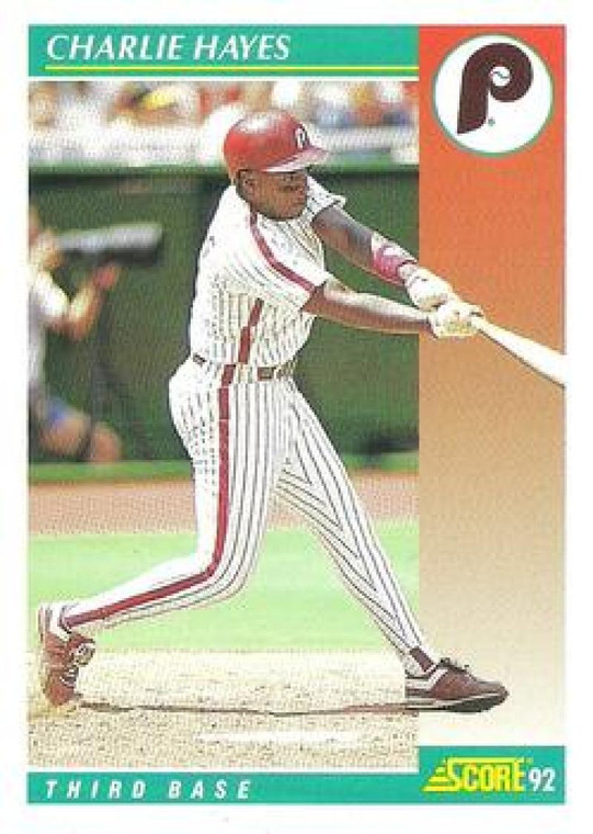 1992 Score #301 Charlie Hayes VG  Philadelphia Phillies 