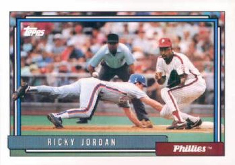 1992 Topps #103 Ricky Jordan VG Philadelphia Phillies 
