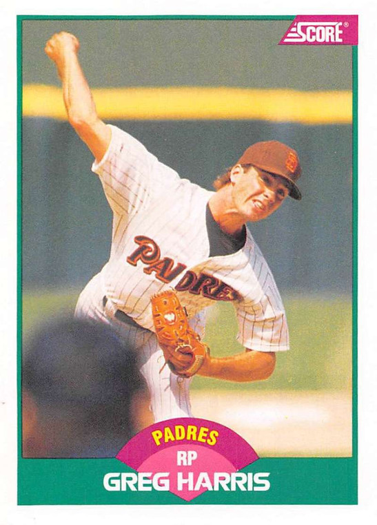1989 Score Rookie/Traded #87T Greg Harris VG RC Rookie San Diego Padres 
