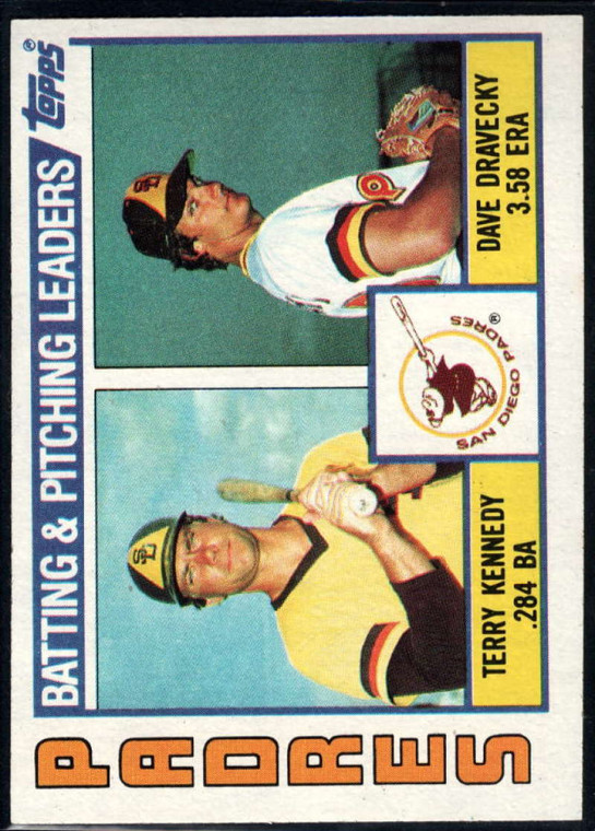 1984 Topps #366 Terry Kennedy/Dave Dravecky VG San Diego Padres 