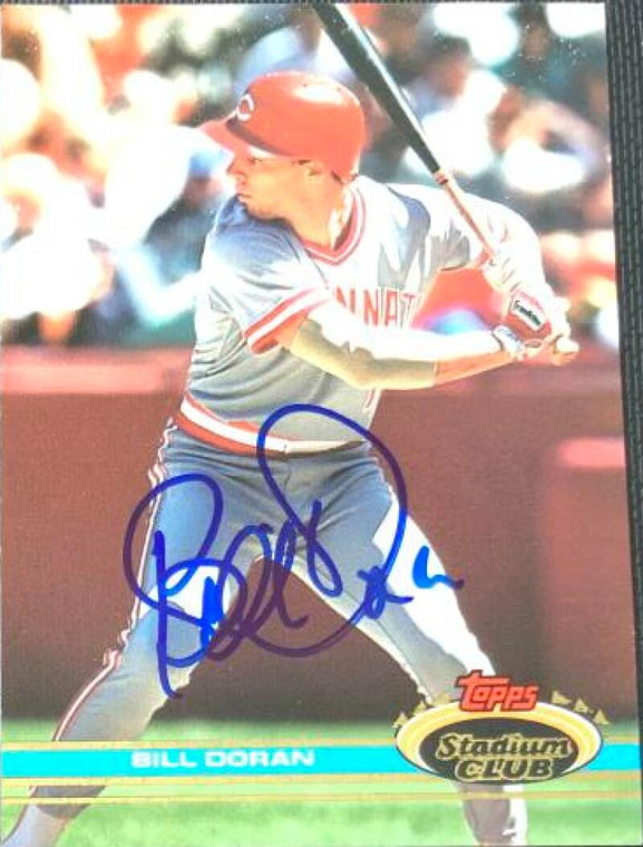 SOLD 2842 Bill Doran Autographed 1991 Stadium Club #148