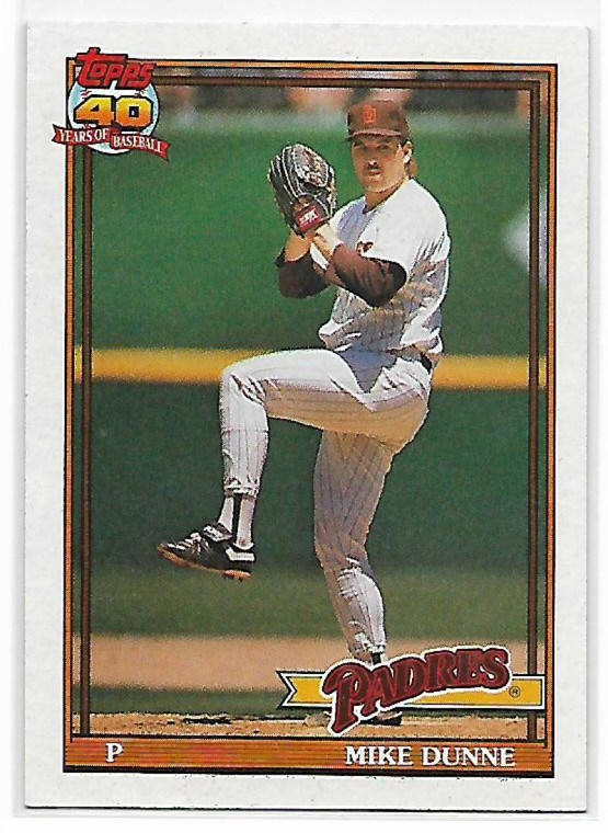 1991 Topps #238 Mike Dunne UER VG San Diego Padres 