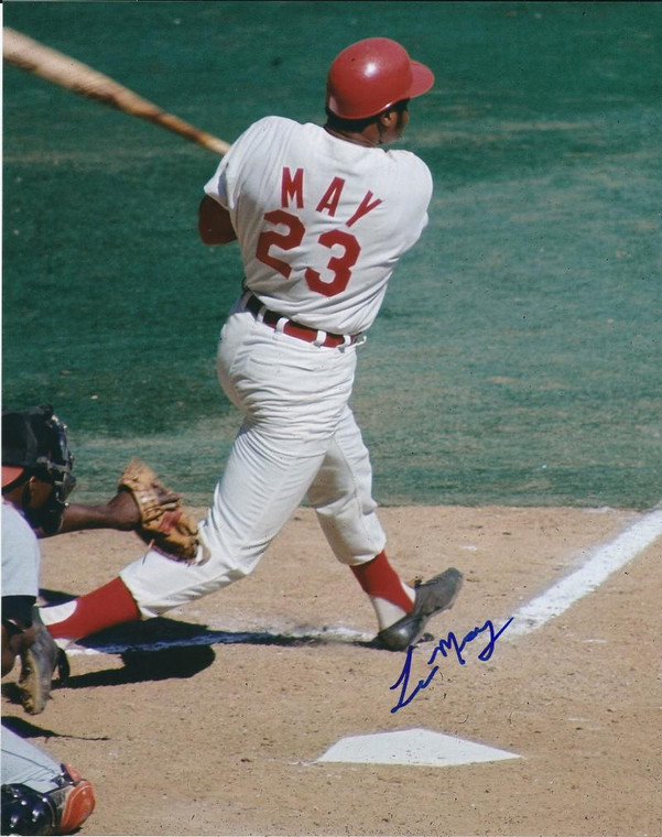 Lee May Autographed Reds 8 x 10 Photo 3